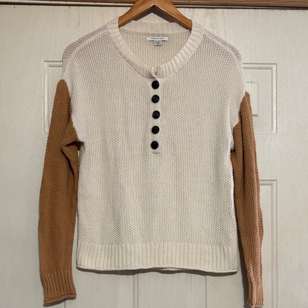 American Eagle Outfitters Ivory Textured Sweater